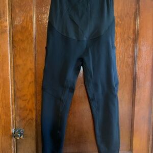 Fleece-Lined Black Maternity Leggings